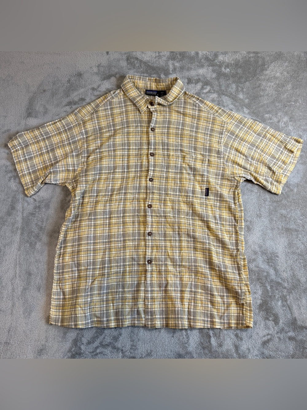 Patagonia Men's Plaid Button Up Shirt Organic Cotton XL